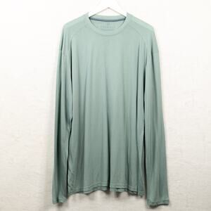 FREE FLY Performance Bamboo Crew Neck T-Shirt‎ Long Sleeve Green Mens Sz 3XL